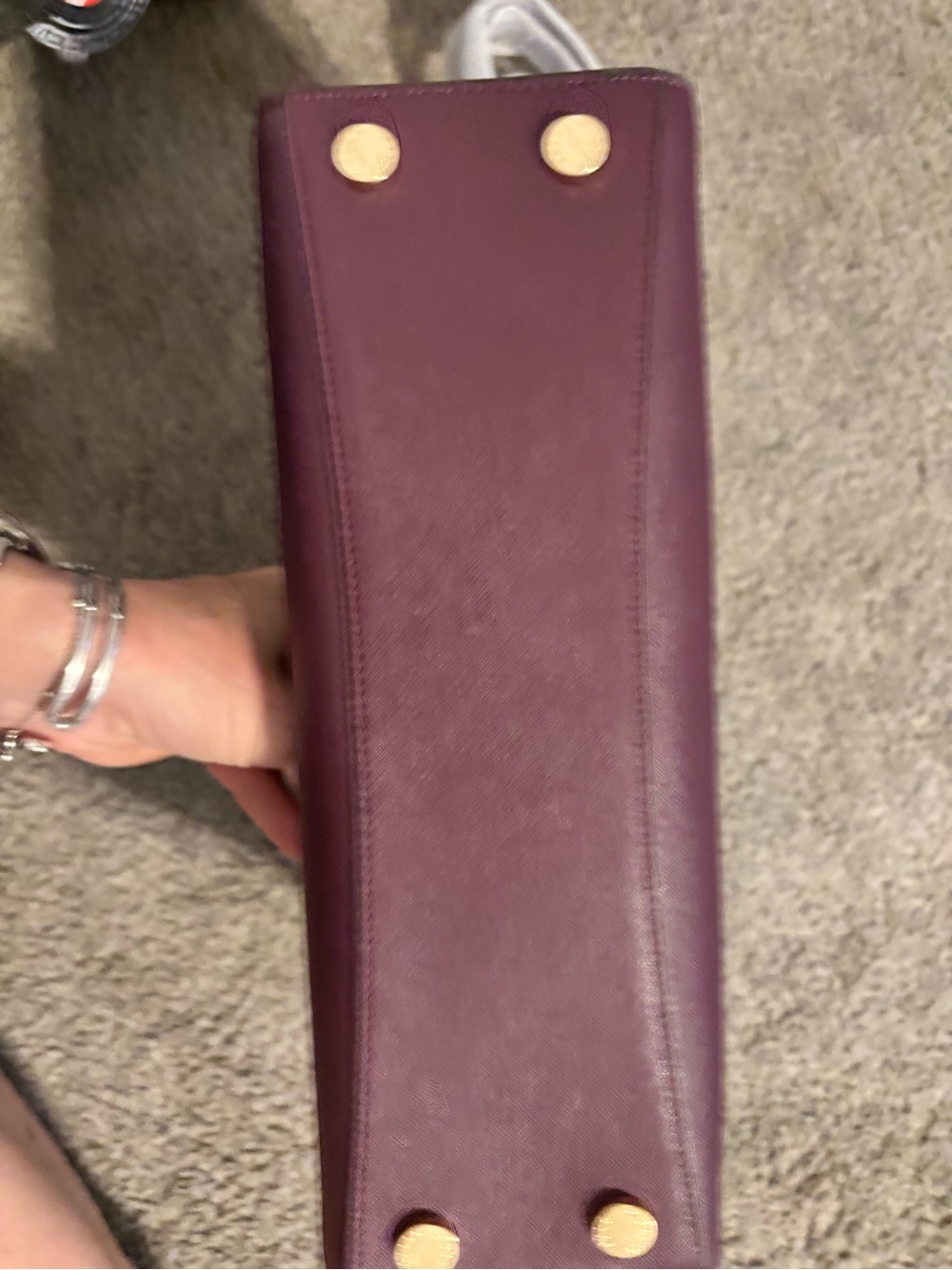 Michael Kors Plum Karla Saffiano Satchel with Gold Hardware Brand NWTs - Picture 8 of 13